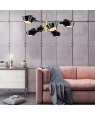 Lampa wisząca - Nowoczesna Czarna Romina W6