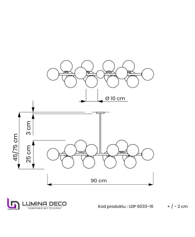 Lampa wisząca - Nowoczesna Złota Petrica W16