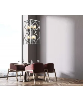 Lampa wisząca - Chromowana Loft - Quadrato Duo