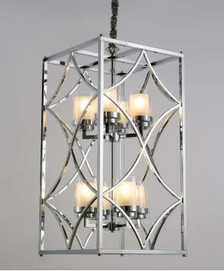 Lampa wisząca - Chromowana Loft - Quadrato Duo