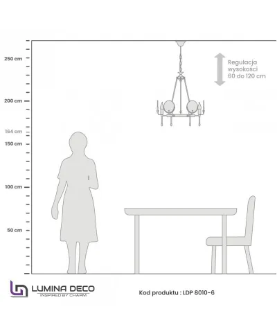 Żyrandol Kryształowy - Nowoczesny Montego W6