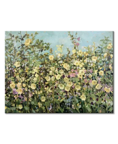 Yellow Hollyhocks - obraz na płótnie