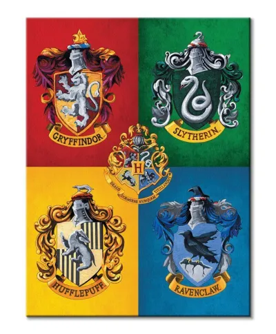 Harry Potter Colourful Crests - obraz na płótnie