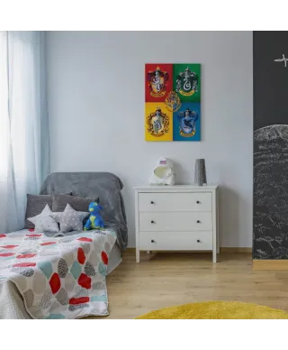 Harry Potter Colourful Crests - obraz na płótnie