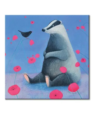 Badger on Blue - obraz na płótnie