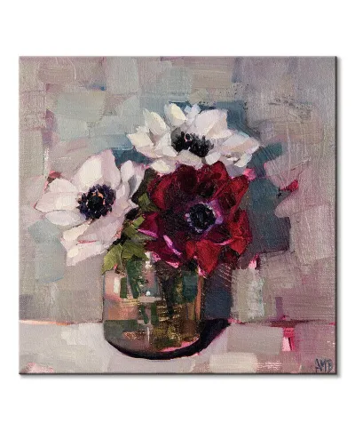 Anemones in a Jam Jar - obraz na płótnie