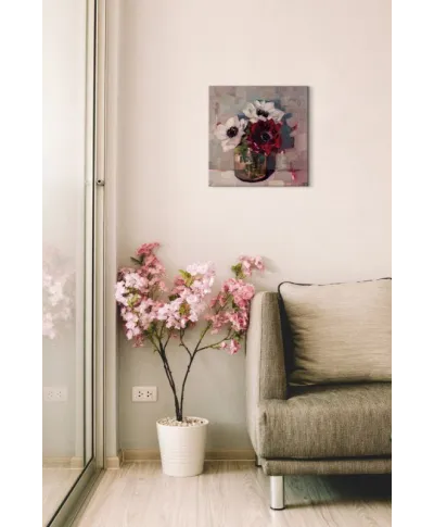 Anemones in a Jam Jar - obraz na płótnie