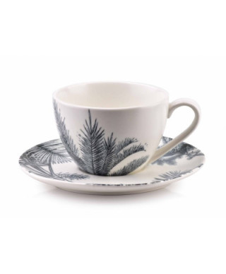 Filiżanka - tropical 250 ml - porcelanowa - ze spodkiem