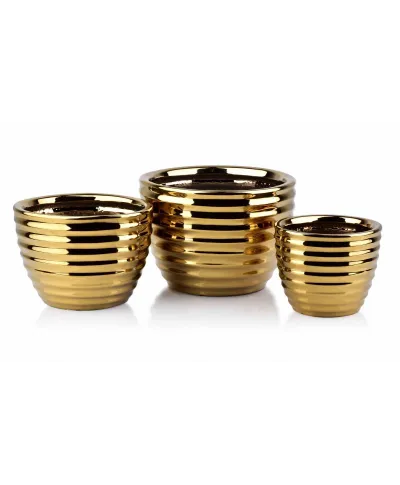 Doniczki ceramiczne - komplet 3szt. - Neva Gold
