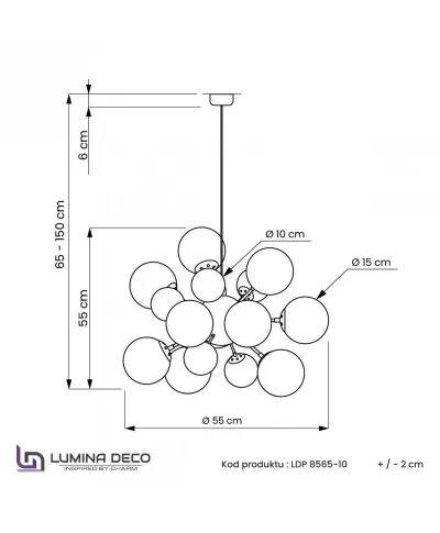 Lampa wisząca - Złota Galaksida W10