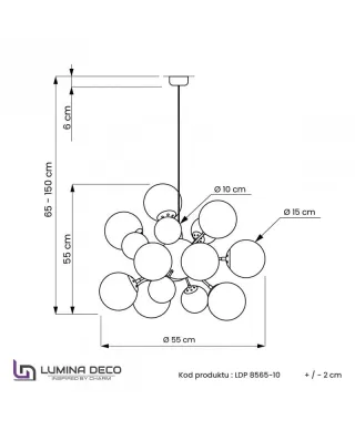 Lampa wisząca - Złota Galaksida W10
