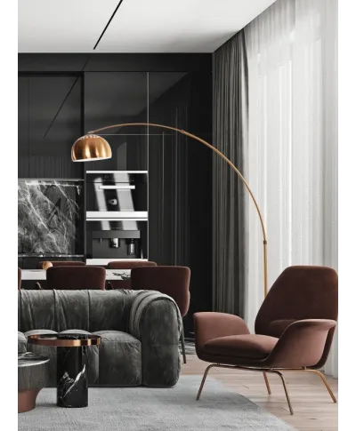 Lampa podłogowa - Stojąca - Mosiężna Azurro B1