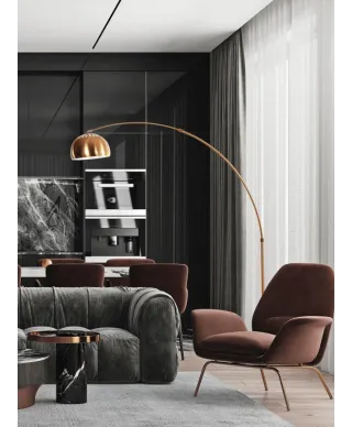 Lampa podłogowa - Stojąca - Mosiężna Azurro B1