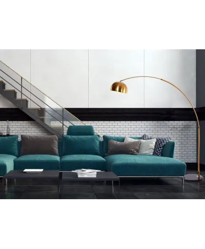 Lampa podłogowa - Stojąca - Mosiężna Azurro B1