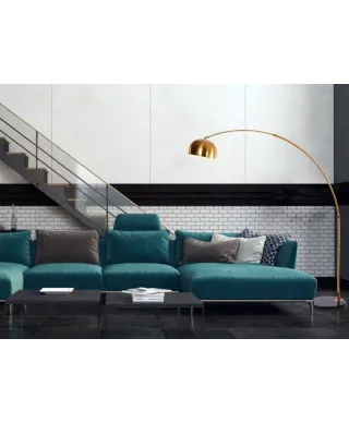 Lampa podłogowa - Stojąca - Mosiężna Azurro B1