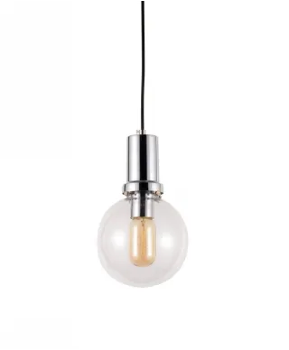 Lampa wisząca - Chrom - Przezroczysta - Dorito D15