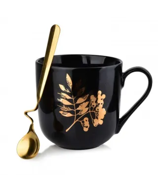 Kubek - Porcelanowy - Czarny - Lola - 550ml