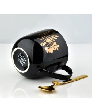 Kubek - Porcelanowy - Czarny - Lola - 550ml