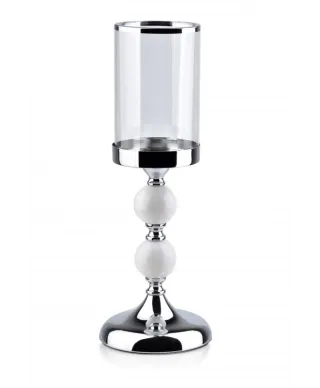 Świecznik - Lampion, szklany - Duży - Chantal SR - 13x37cm