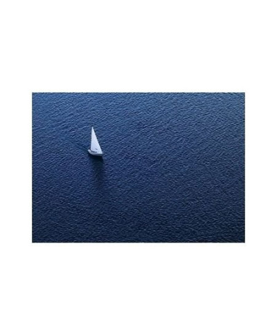 Lonely yacht. The top view - reprodukcja