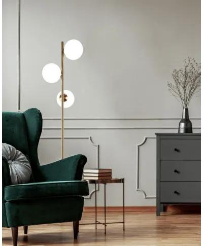 Lampa stojąca - Podłogowa - Złota - Fredica - W3