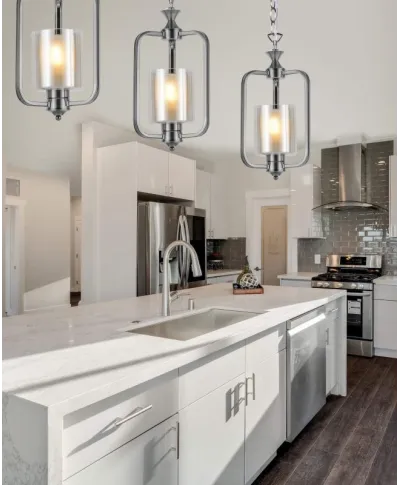 Lampa wisząca chromowana - Loft Altanta W1