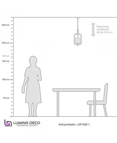 Lampa wisząca chromowana - Loft Altanta W1