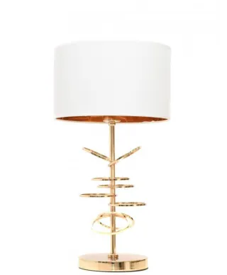 Lampa nocna - Biało złota - Glamour Milari - 56cm