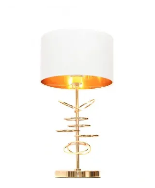 Lampa nocna - Biało złota - Glamour Milari - 56cm