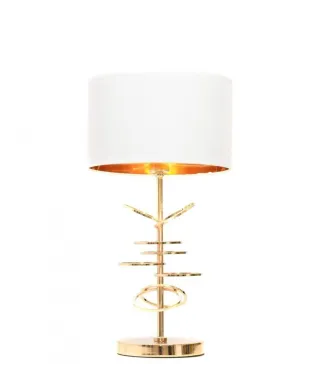 Lampa nocna - Biało złota - Glamour Milari - 56cm