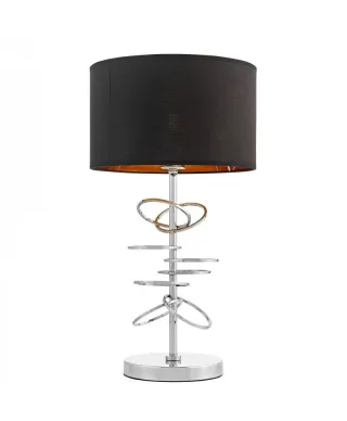 Lampka nocna Czarny Chrom - Lampa stołowa Milari