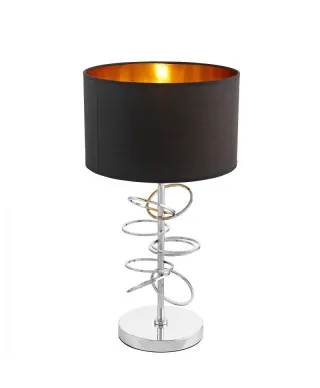 Lampka nocna Czarny Chrom - Lampa stołowa Milari