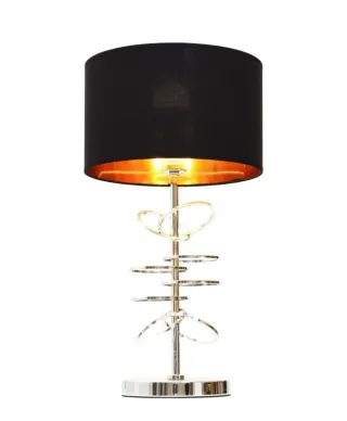 Lampka nocna Czarny Chrom - Lampa stołowa Milari