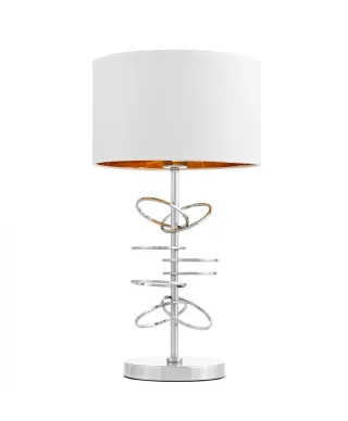 Lampa stołowa Glamour - Lampka nocna Biało chromowana Milari