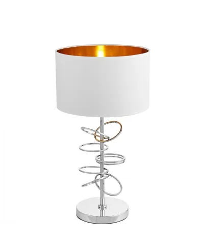 Lampa stołowa Glamour - Lampka nocna Biało chromowana Milari