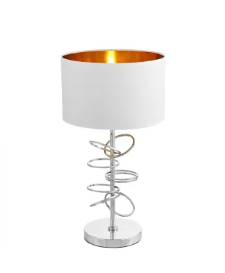 Lampa stołowa Glamour - Lampka nocna Biało chromowana Milari