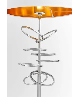 Lampa stołowa Glamour - Lampka nocna Biało chromowana Milari