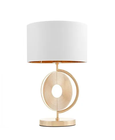 Lampka nocna Glamour Biało złota - Lampa stołowa Monteroni