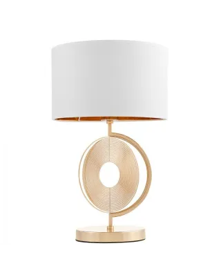 Lampka nocna Glamour Biało złota - Lampa stołowa Monteroni