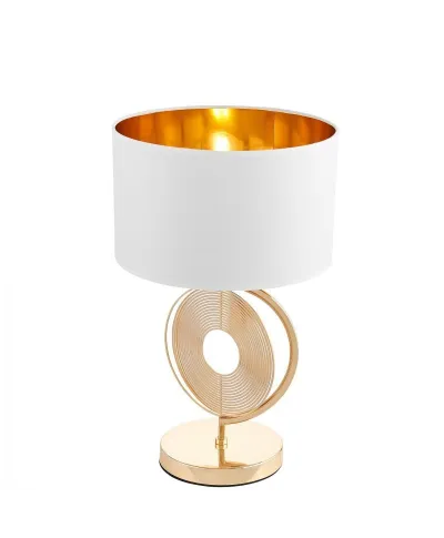 Lampka nocna Glamour Biało złota - Lampa stołowa Monteroni