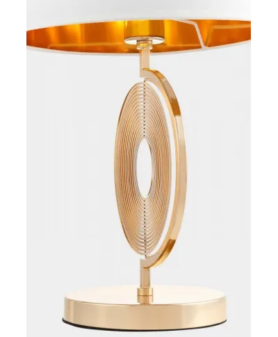 Lampka nocna Glamour Biało złota - Lampa stołowa Monteroni