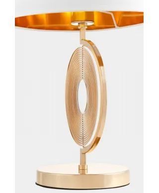 Lampka nocna Glamour Biało złota - Lampa stołowa Monteroni