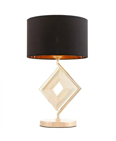 Lampa stołowa Glamour - Lampka nocna Czarno Złota - Benardi