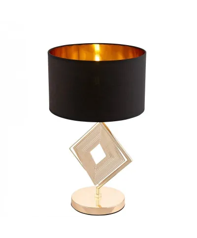 Lampa stołowa Glamour - Lampka nocna Czarno Złota - Benardi
