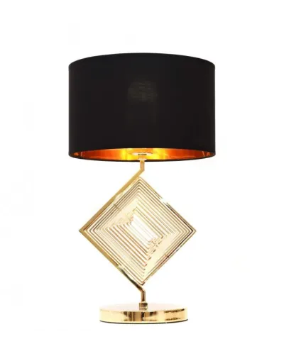 Lampa stołowa Glamour - Lampka nocna Czarno Złota - Benardi