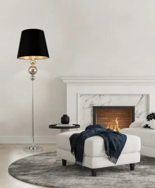 Lampa podłogowa - Stojąca - Czarna - Mureno