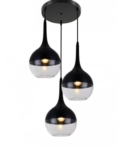 Lampa wisząca - Potrójna - Czarna - Frudo W3