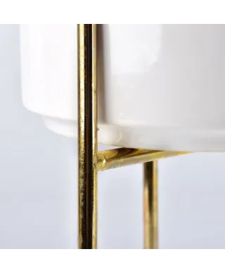 Stojak na kwiaty - Biała doniczka na stojaku - Kwietnik - 17cm