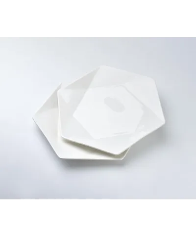 Komplet talerzy - deserowe płaskie 24x21cm - RALPH WHITE