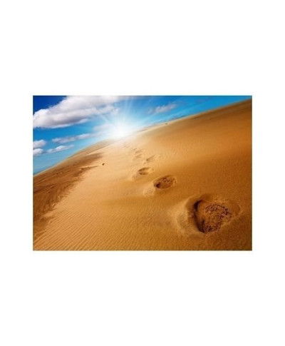 Footprints on sand dune - reprodukcja